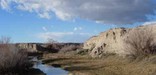 Shallow water of the peaceful Amagosa River flows near Tacopa, California.